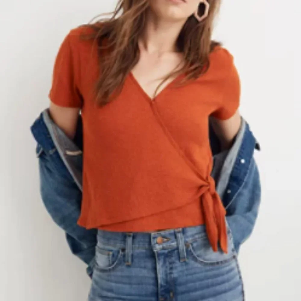 Madewell Texture & Thread Wrap-Tie Top - Picture 2 of 7